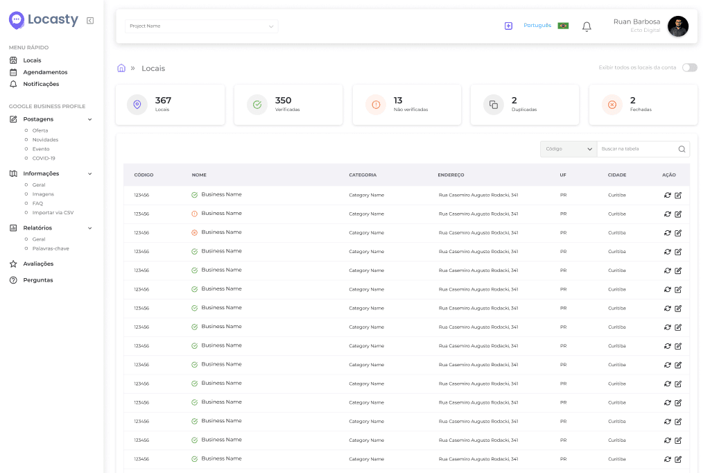 Locasty plataform screenshot